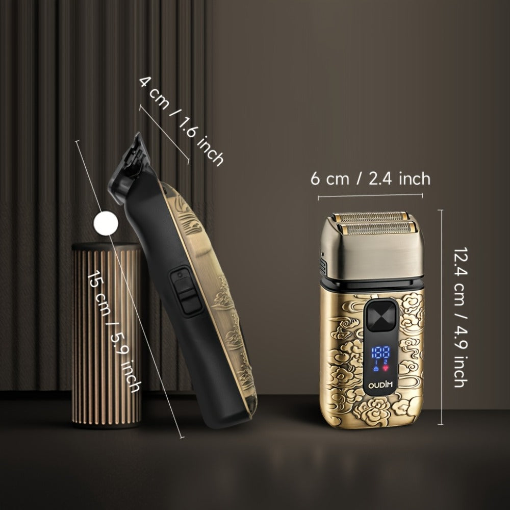 Cordless Electric Foil Shaver Grooming Kit for Men with Barber Shears Beard Mustache Trimmer Bald Head Razor Haircutting Set Father's Day Birthday Gift for Dad Husband - product image 22