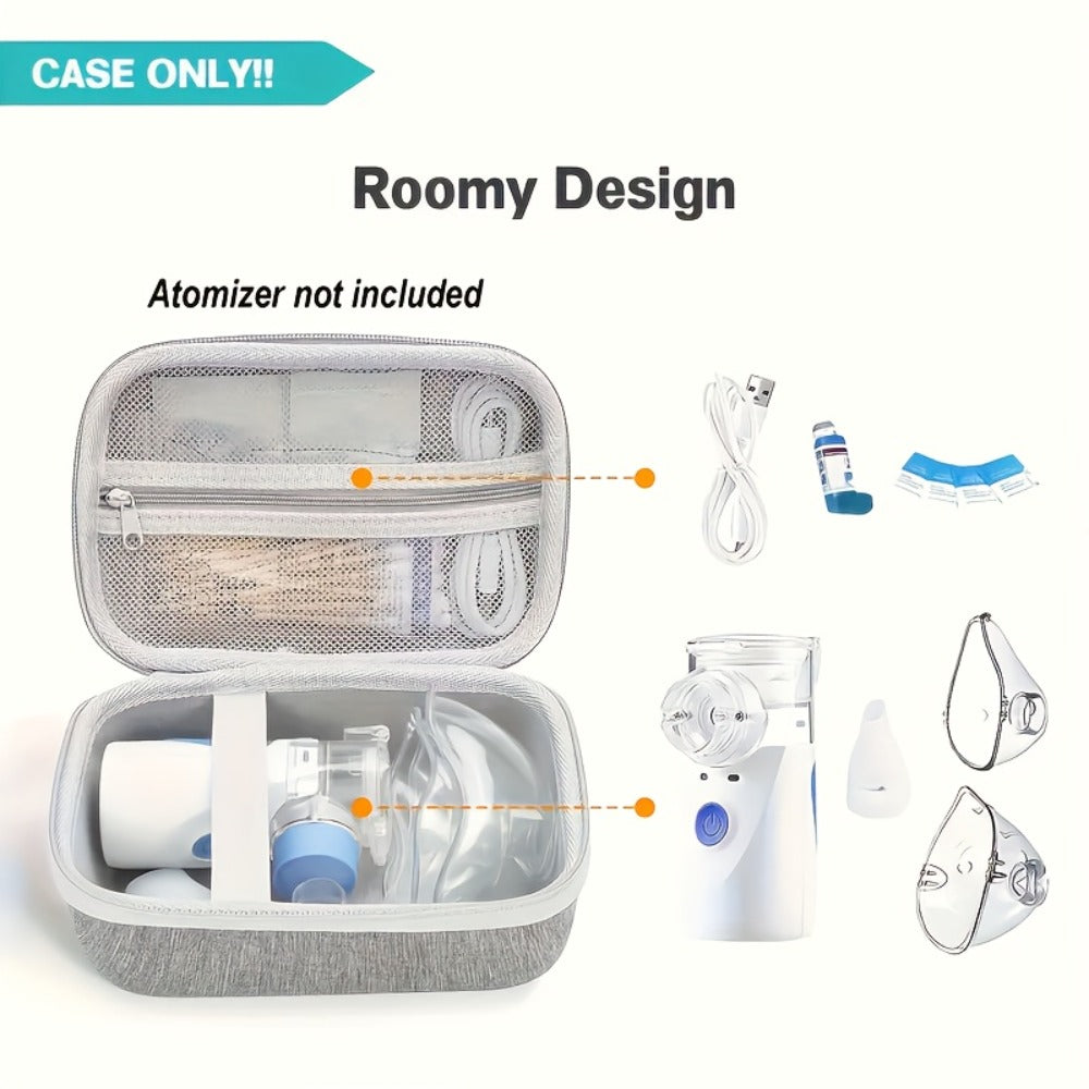 EVA Hard Shell Storage Bag Multi-Compartment Travel Case for Facial Steamer Nebulizer Humidifier Pore Vacuum Cleaner — Portable Beauty Device Organizer with Pockets White - product image