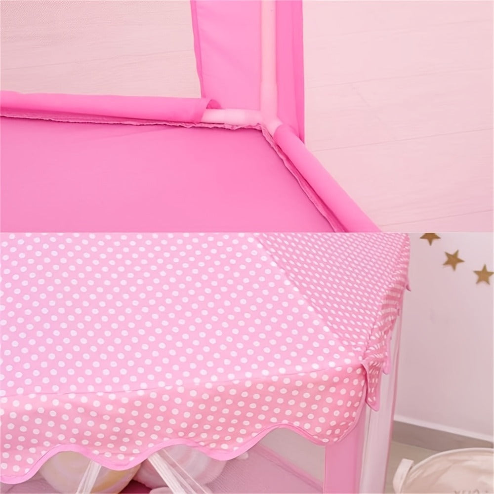 Pink Princess Hexagon Play Tent for Girls Indoor Dream Castle with Gauze Curtain Reading Corner Secret Base Kids Room Decor Pretend Play Birthday Gift Toddlers - product image 5