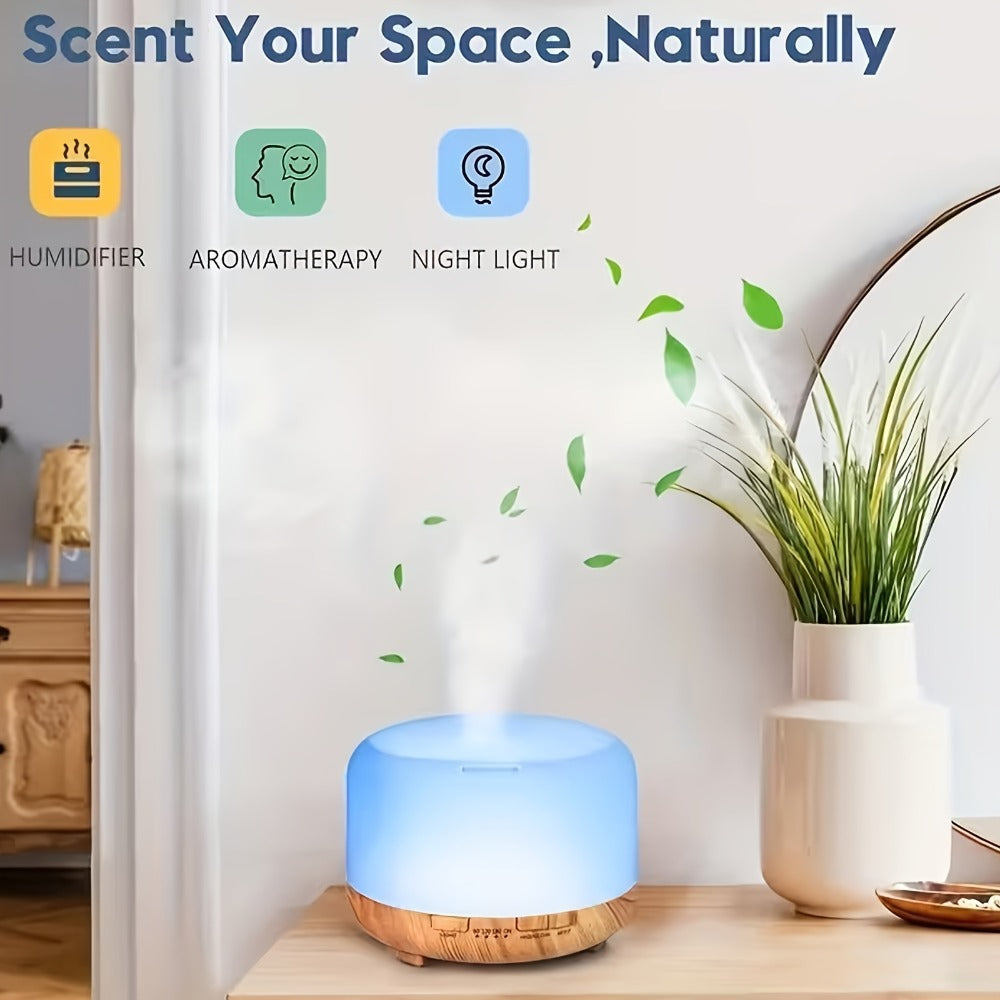 Essential Oil Diffuser 500ml with 10 Essential Oils 7 Color LED Aromatherapy Diffuser Humidifier Remote Control 4 Timer Settings Auto Shut-Off Ultra-Quiet for Home Office Bedroom L - product image 6