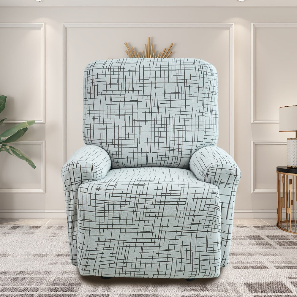 Recliner Slipcover 4pcs Extra Large with Pocket - Spandex Stretch Four Seasons Furniture Protector | Botanical Geometric Prints | Living Room Home Decor Sofa Chair Cover - product image 17