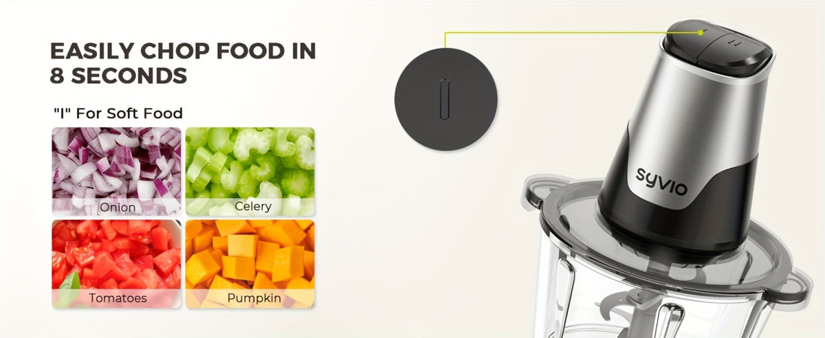 Mini Food Processor 450W with 2 Bowls – Electric Food Chopper, 4 Bi-Level Blades, Meat Grinder for Baby Food, Meat, Onion & Vegetables, 2 Speed - product image 13