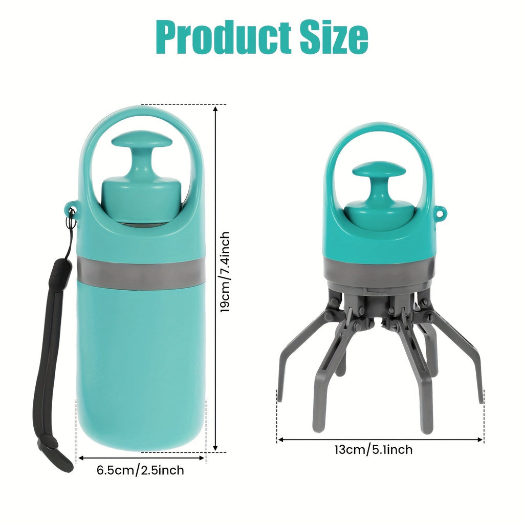 Dog Poop Scooper with Bag Dispenser – 5-Pack Portable Claw Design, Leak-Proof Waste Bags Included, Sturdy Plastic for Outdoor Dog Waste Pickup, Green - product image 3