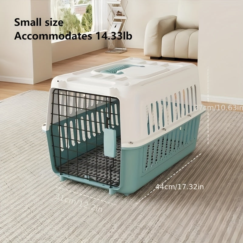 & FAA Certified Dog Cat Travel Crate, Breathable Portable Pet Carrier Box with Buckle Closure & Easy Assembly for Airplane Cabin Transport, 3 Colors 2 Sizes | Airline Approved Pet Carrier
