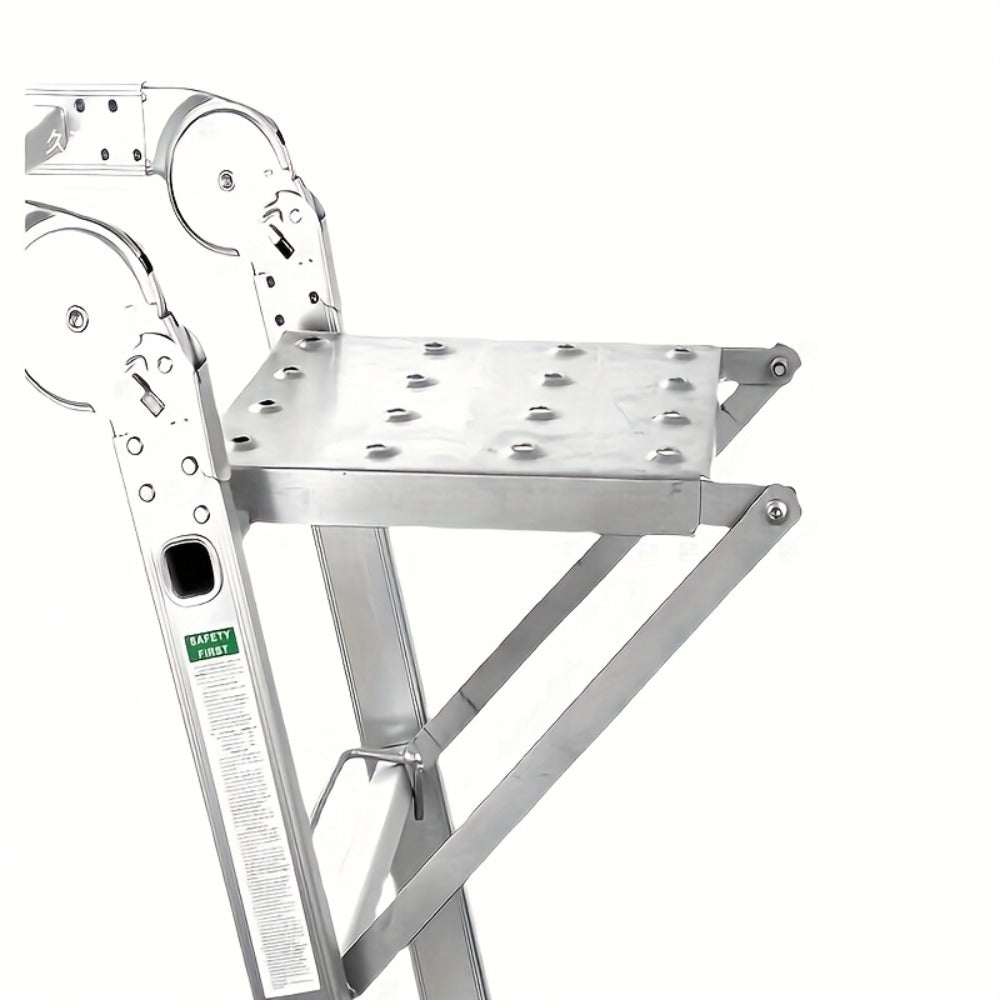 Ladder Platform Scaffold Board 400 lb Heavy Duty Non-Slip Work Tray Retractable Workstation Tool Tray Attachment for Extension Ladders Easy Install Silver - product image 7