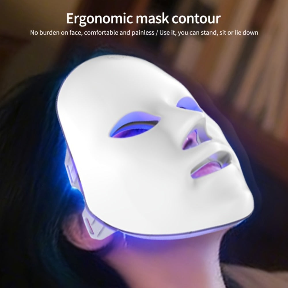 Portable 7-Color LED Facial Mask Device – USB Rechargeable Home Beauty Skincare Tool for Face Care, Anti-Aging & Acne, Perfect Gift for Girlfriend & Valentine's Day - product image 8