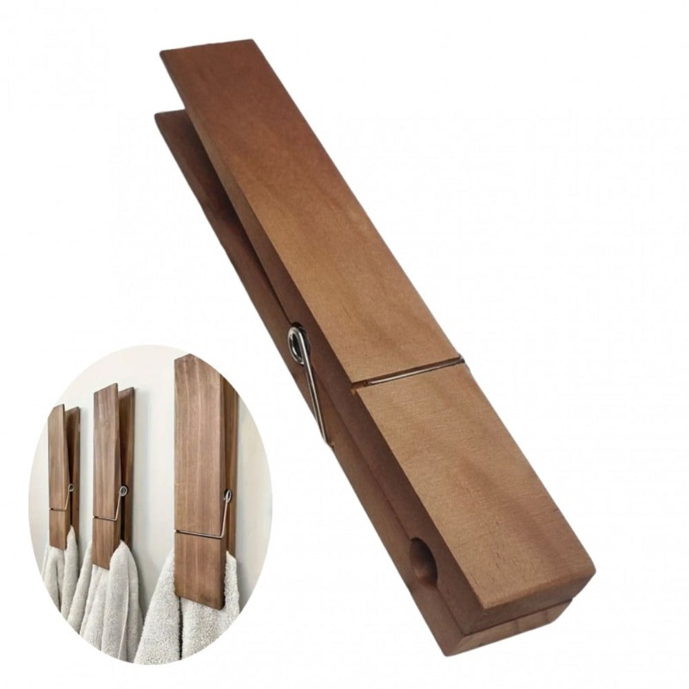 Wooden Clothespins Heavy Duty Laundry Clips - Oversized Clothes Pins for Bathroom, Kitchen & Outdoor Drying, Rust-Resistant Wood Towel Clip - product image 7
