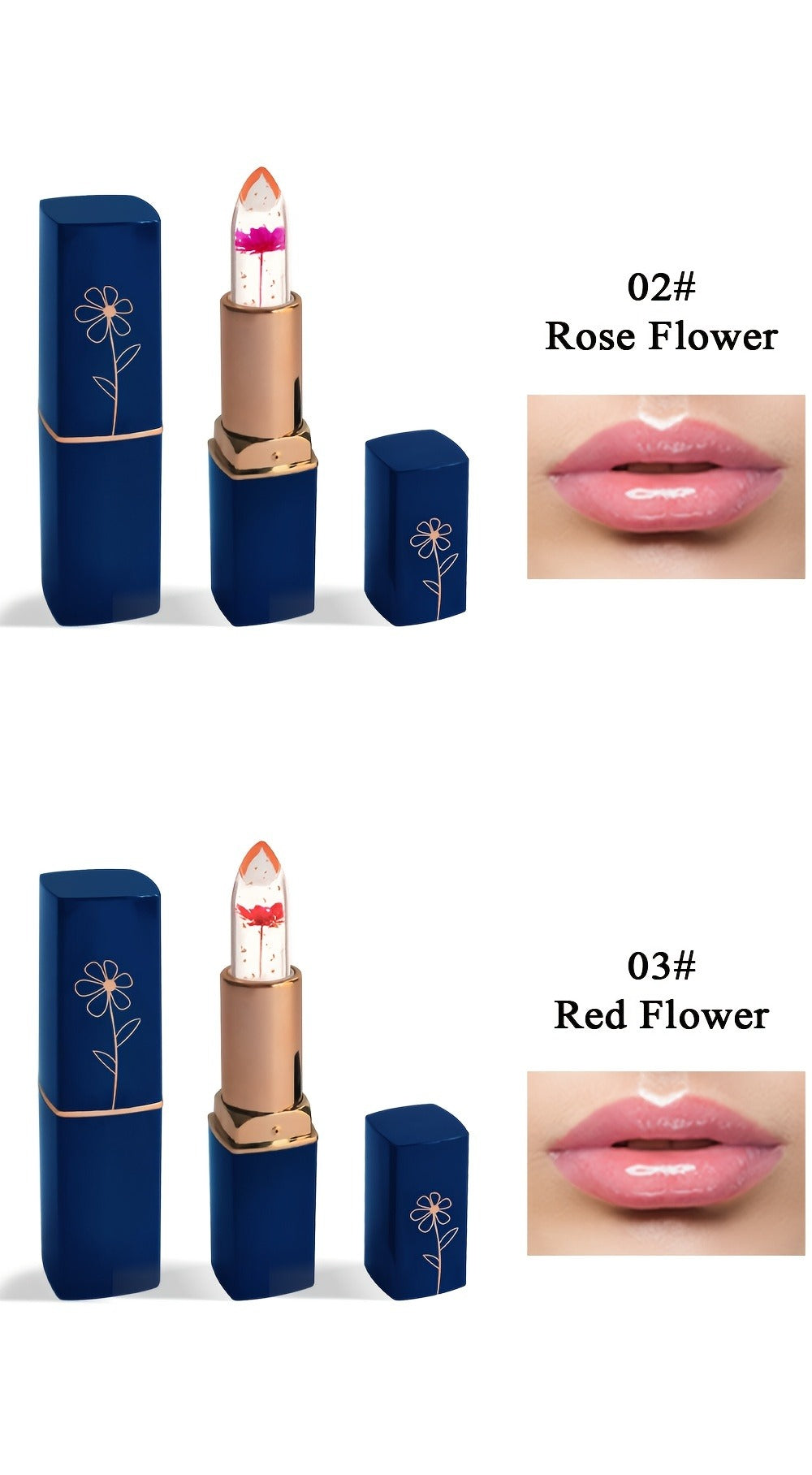 Flower Shaped pH Lip Balm Set 6pcs Individually Wrapped — Color Changing Transparent to Pink Tint, 6 Flavors Deep Moisturizing, Cute Floral Design Beauty Gift for Women Girls & Tee - product image 11