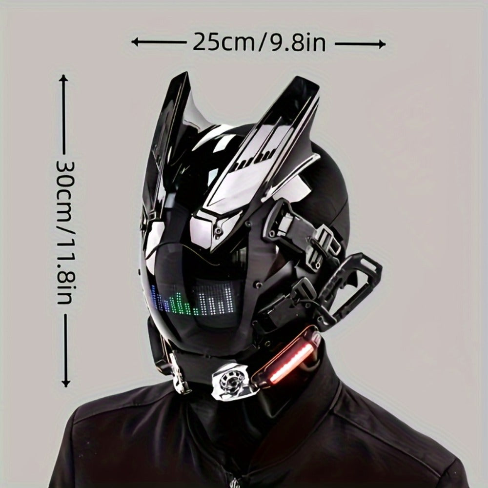 Remote Control Sci-Fi Face Mask for Halloween, Bar Club Rave Party, Stage Performance & Photo Prop, Cool Gift for Men Adults, Black – LED Wireless Cyberpunk - product image 5