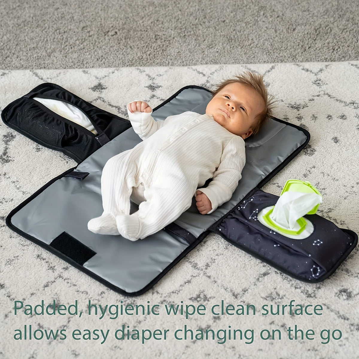 Portable Changing Mat Perfect for Changing Bags Or Changing Tables, One-handed Changing Mat, Travel Changing Mat, Perfect As A Shower Gift, Essential, Unisex - product image 7