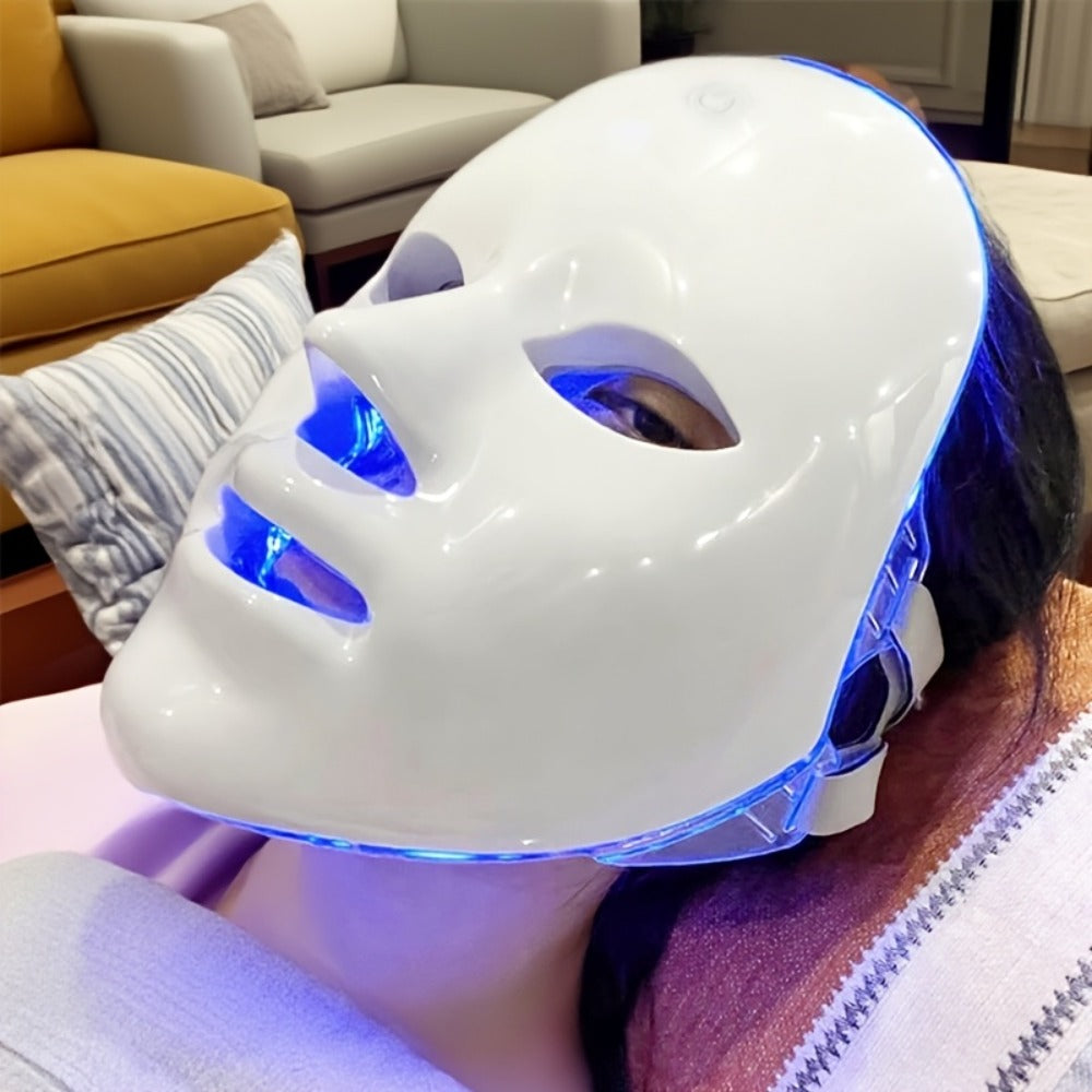 Portable 7-Color LED Facial Mask Device – USB Rechargeable Home Beauty Skincare Tool for Face Care, Anti-Aging & Acne, Perfect Gift for Girlfriend & Valentine's Day - product image