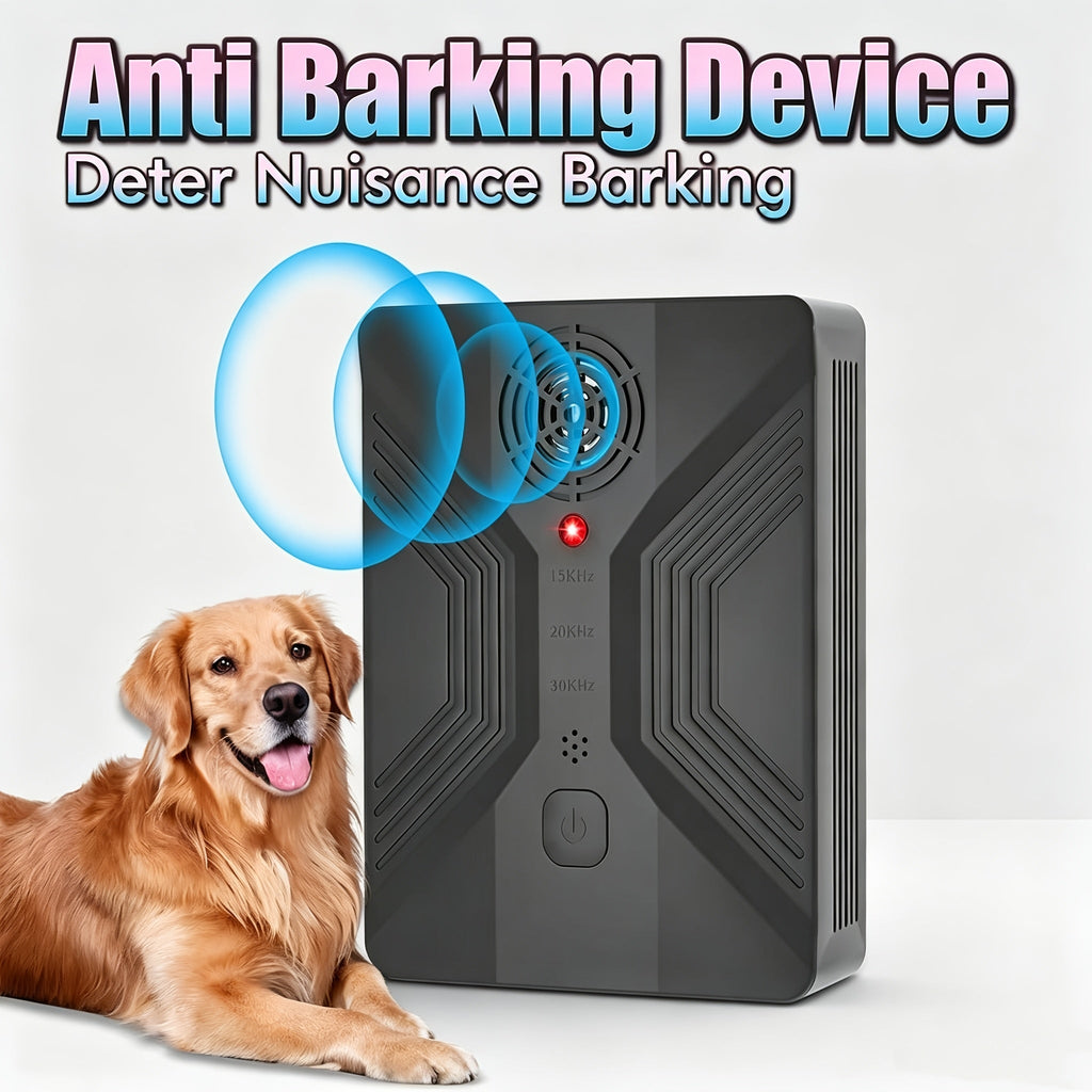 55ft Rechargeable Ultrasonic Bark Deterrent | 30KHz | USB Charged 1-Month Battery, 3 Frequency Modes 15 | Mountable Dog Barking Stopper for Indoor & Outdoor - product image