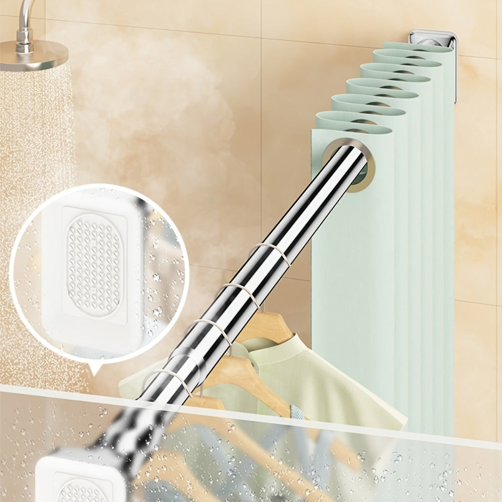 Telescopic Curtain Rod No Drill 15.75"-196.85" Adjustable Shower Curtain Rod 33mm for Large Windows - product image 2