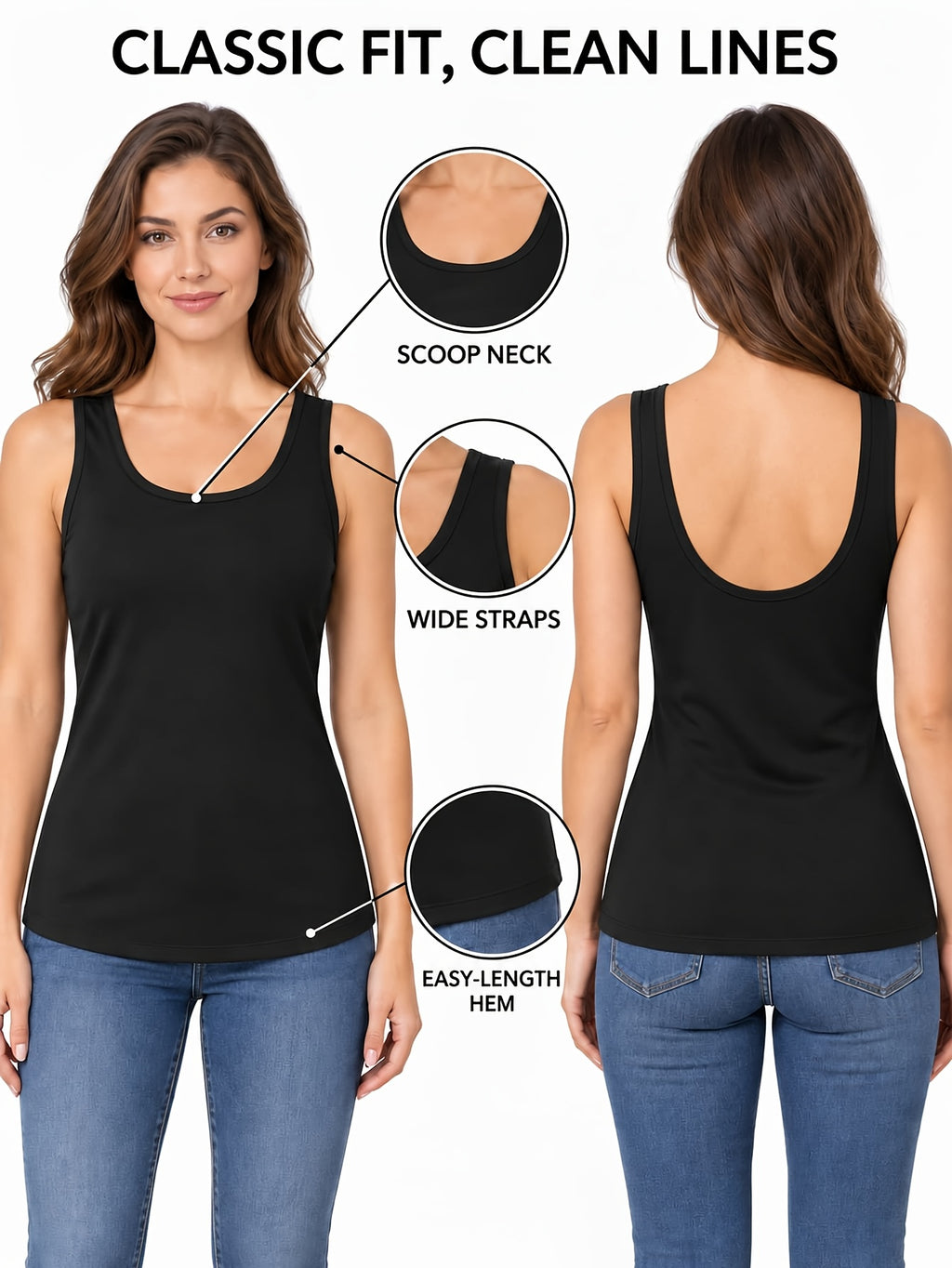 6pcs Women's Soft Sticky Blouses - Sleeveless Shirts with Semi-Sheer Adhesive Top Layer (No Padding), Breathable All-Season Vest for home & Layering - product image 27