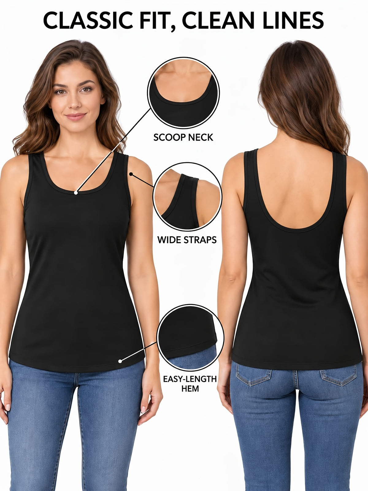 6pcs Women's Soft Sticky Blouses - Sleeveless Shirts with Semi-Sheer Adhesive Top Layer (No Padding), Breathable All-Season Vest for home & Layering - product image 27