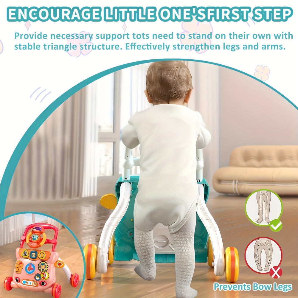 Musical Baby Walker Toy with Anti-Rollover Safety | Multi-Function Sit-to-Stand Activity Center for Early Walking Development, Interactive Learning Push Walker - product image 2