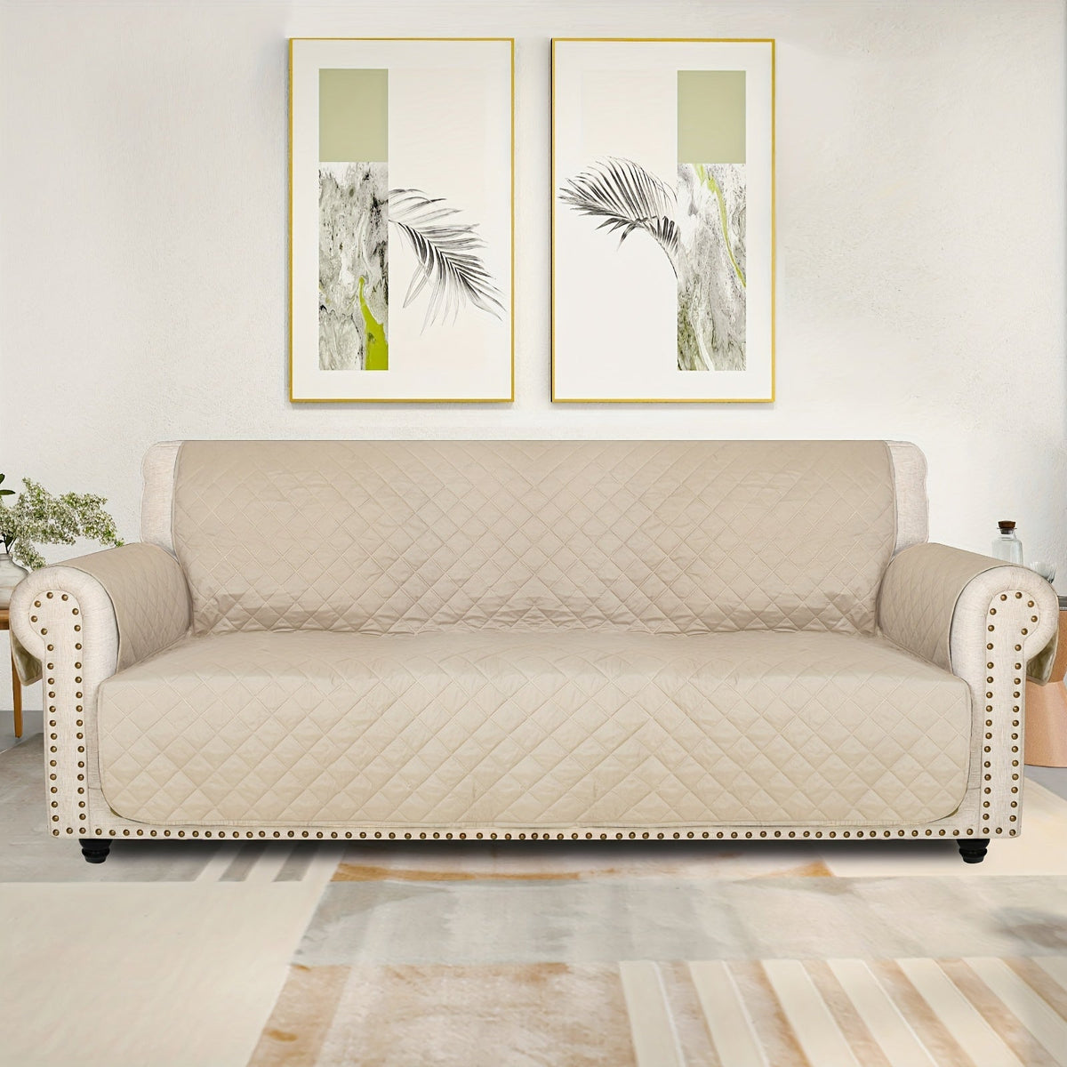 Sofa Slipcover 5-Layer Quilted Thick Sofa Cover Protector Elastic Strap Non-Slip Washable Pet Friendly Universal Fit 3 4 Seater Couch Cover for Living Room - 10 Colors - product image 42