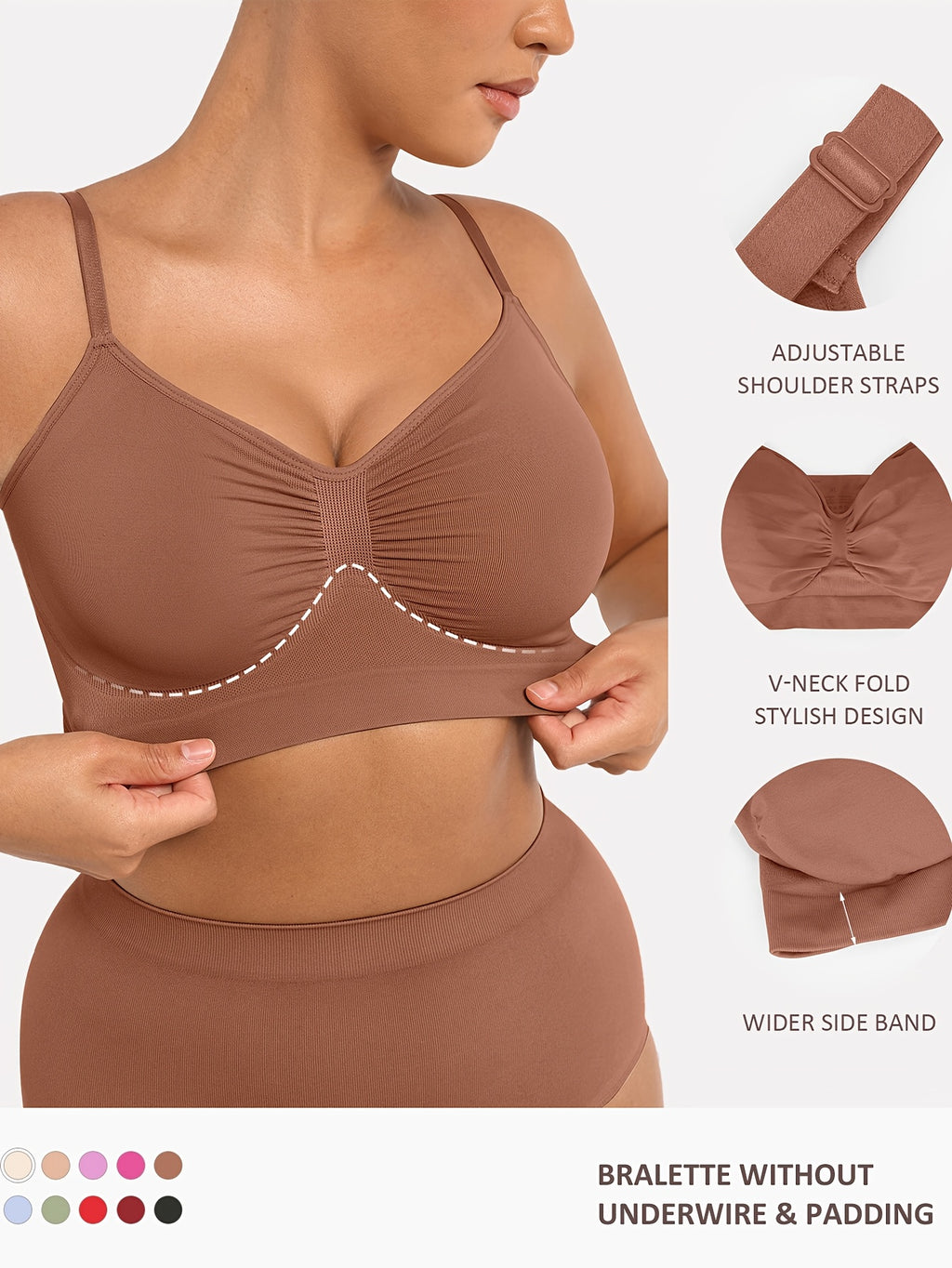 Women's Push-Up Seamless Bra with Breathable Design and Back Control - product image 14