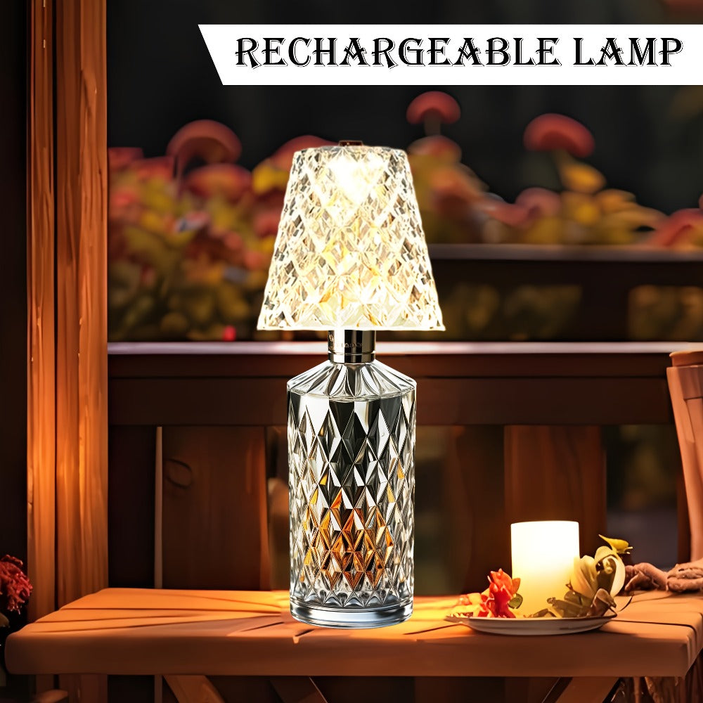 Wireless Wine Bottle Lamp – USB Rechargeable Acrylic Crystal Shade, 3-Color Touch Control Smooth Dimming, 2000mAh Cordless Bottle Light for Bar Decor, Home, Kitchen, Party & Table  - product image 6