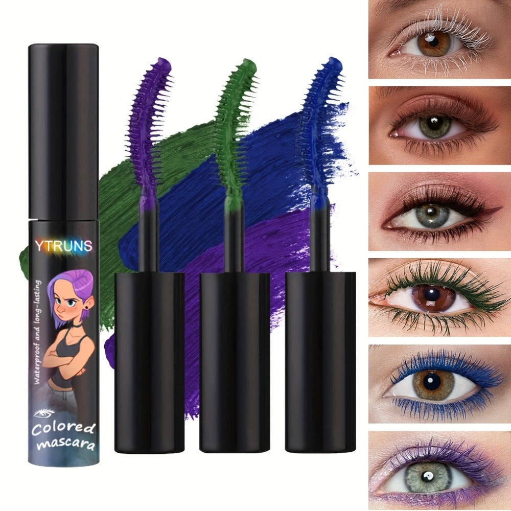 Colored Mascara Waterproof Long-Lasting YT1RUNS Volume Lengthening Curling Lash Formula | 6 Shades White Blue Purple Pink | Plant Squalane | Daily & Party Wear - product image