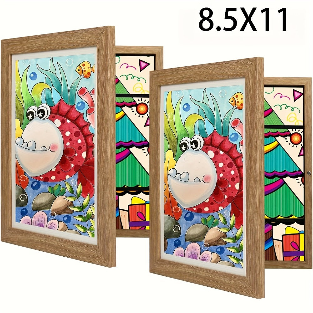 Kids Artwork Frame Front Opening Changeable 8.5x11 Children Art Display Picture Frame Holds 100+ Pieces for Drawing Crafts Photos 2 Pack 4 Pack Wood White - product image 9