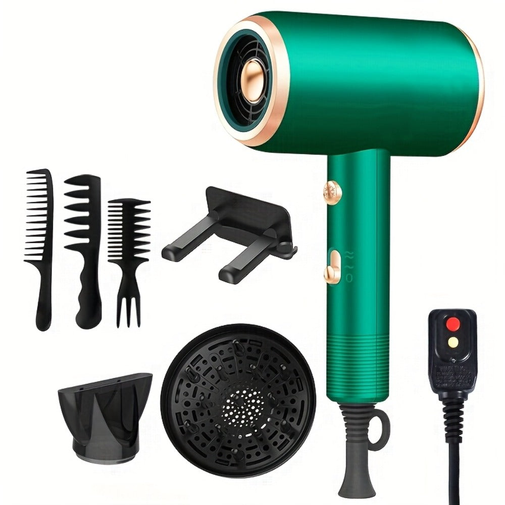 Ionic Hair Dryer 1600W with Diffuser Concentrator Nozzle 2 Speed 3 Heat Settings Cool Shot ALCI Safety Plug Brushed Motor Anti-Frizz Portable Blow Dryer for Straight Curly Wavy Hai - product image 10