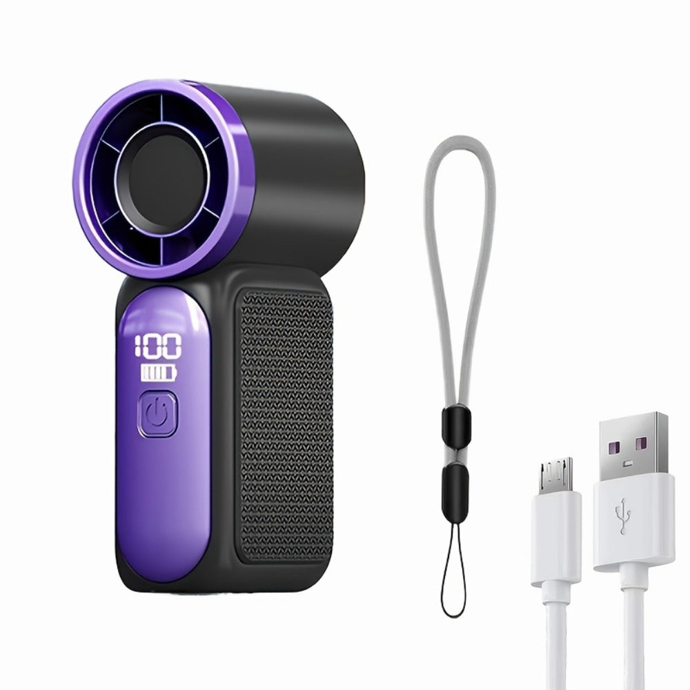 Turbine Fan Mini Handheld High Speed 100-Speed Wind Cannon USB Rechargeable Portable Outdoor Cooling Fan Compact Personal Fan for Travel Camping Sports - product image 5