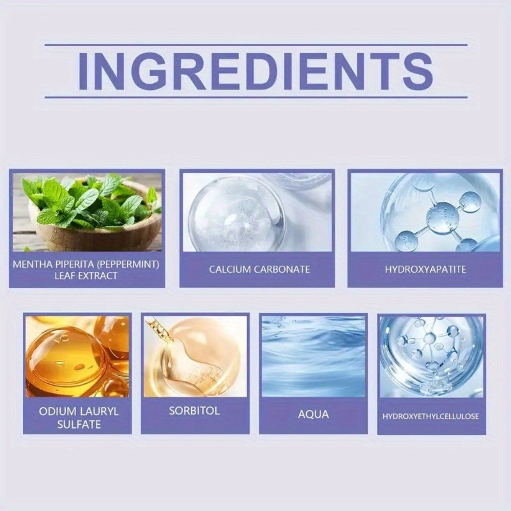 Hydroxyapatite Whitening Toothpaste 6 Pack - 7.5% Nano Deep Cleaning Gentle Non-Irritating Mint Fresh Breath Toothpaste for Sensitive Teeth, Daily Oral Care, Family & Travel Set - product image 7