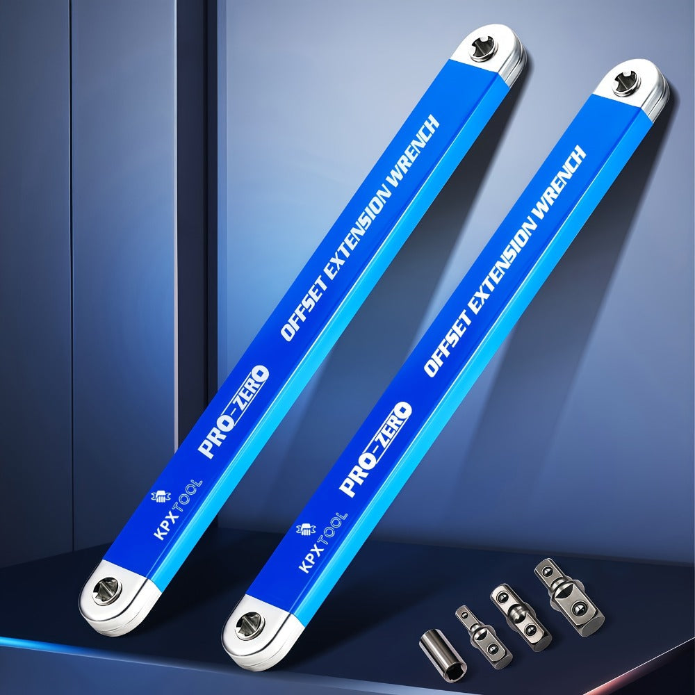 Ratchet Wrench Set 2-in-1 Multi-Function Offset Extension | 1/2" 1/4" 3/8" Square Head Adapters | 180° Swivel High Torque Non-Slip Handle | Durable Metal Automotive Repair Hand Too - product image 16