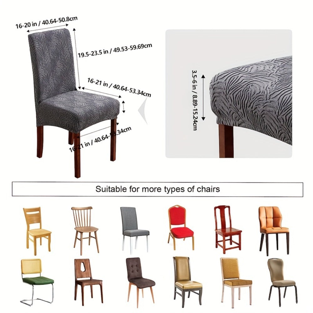 Dining Chair Covers Stretch Jacquard Slipcovers Removable Washable Chair Protector for Kitchen Hotel Restaurant Set of 4 or 6 - product image 4
