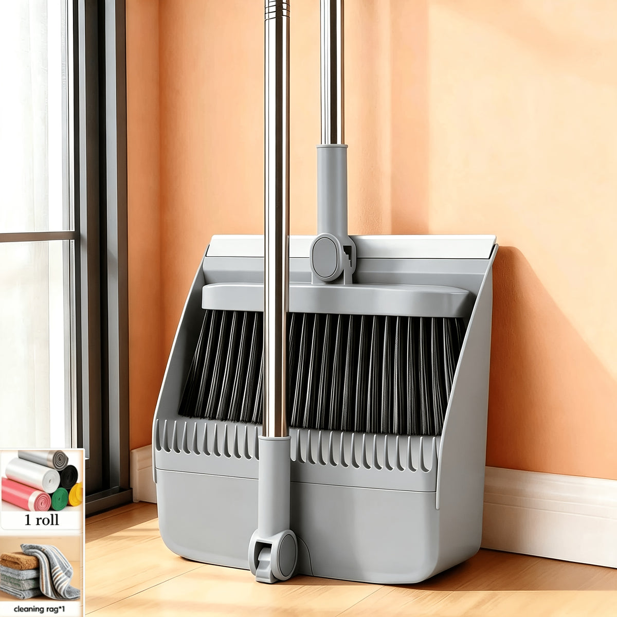 2-In-1|3-In-1|4-In-1 Household Broom with Dustpan Floor, Brush Set Foldable Broom with Dustpan Combo Set and Brush Household Cleaning Tool Set - product image 19