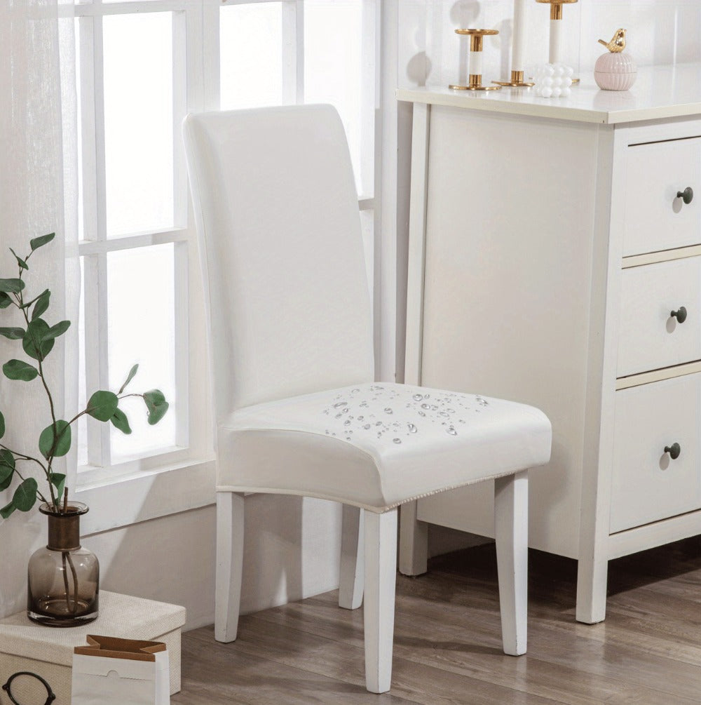 Dining Chair Covers Set of 4 6 Waterproof PU Leather Stretch Slipcover Oil Proof Universal Fit Chair Protector for Dining Room Kitchen Hotel Home Decor - 9 Colors - product image 25