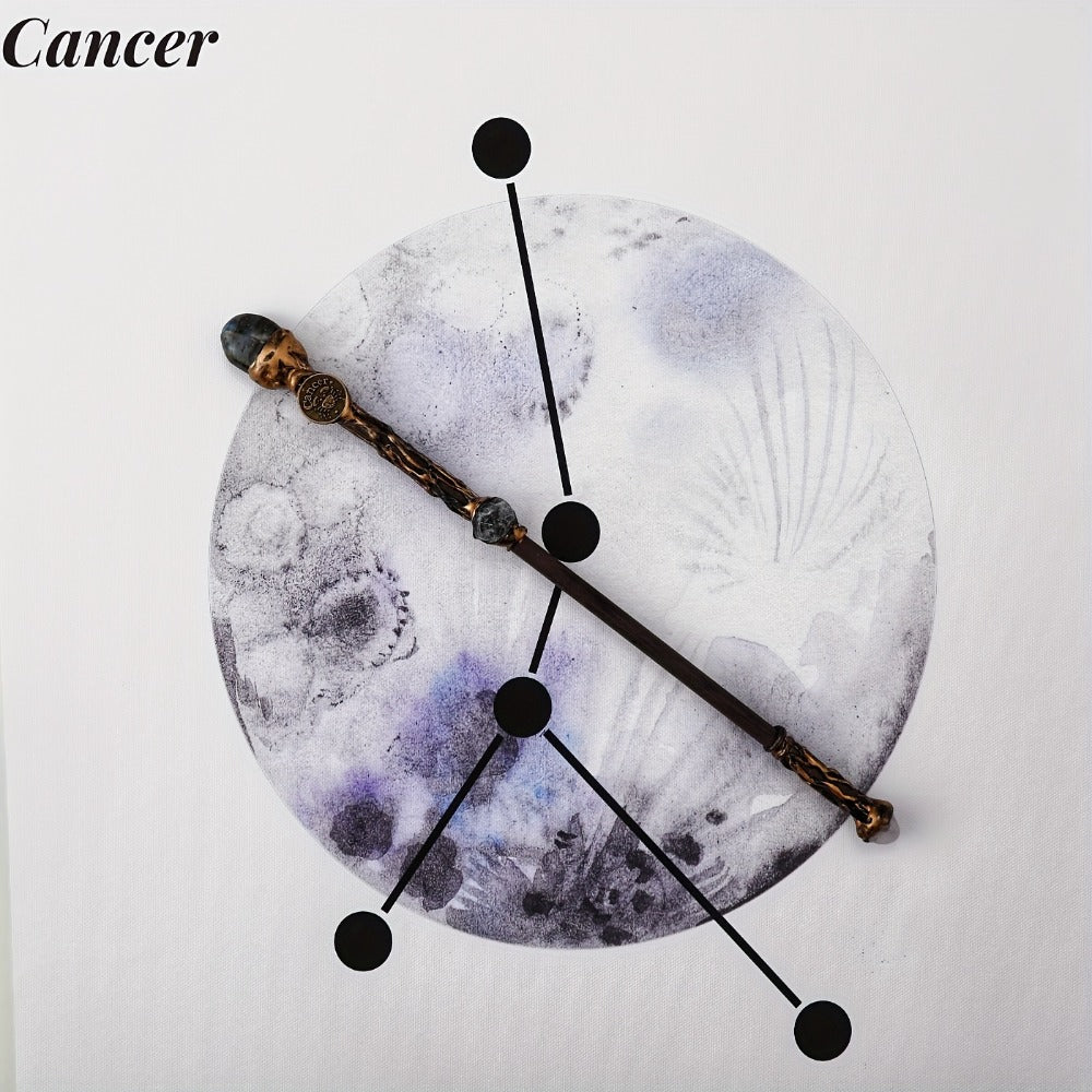 Handmade Astrology Wand All 12 Signs Aries Taurus Gemini Cancer Leo Virgo Libra Scorpio Sagittarius Capricorn Aquarius Pisces Cosplay Party Decor Birthday Gift | Zodiac Crystal Magic Wand with Gift Box