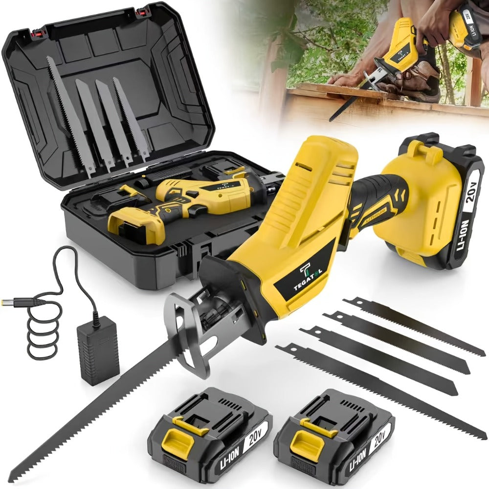 Electric Reciprocating Saw Cordless with LED Light & Safety Lock – Multi-Purpose Cutting Tool with Replaceable Blades, 1 or 2 Battery Options, Carrying Case Included - product image 14