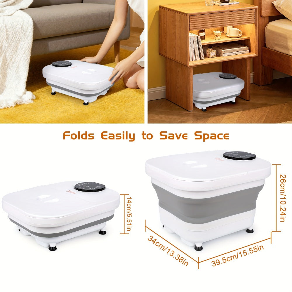 Foldable Foot Spa Bath with 20 Massage Rollers – Touchscreen Temperature Display, Remote Control & Shower Sprayer | Space-Saving Electric Foot Soak Tub for Home Relaxation, Heartfe - product image 15