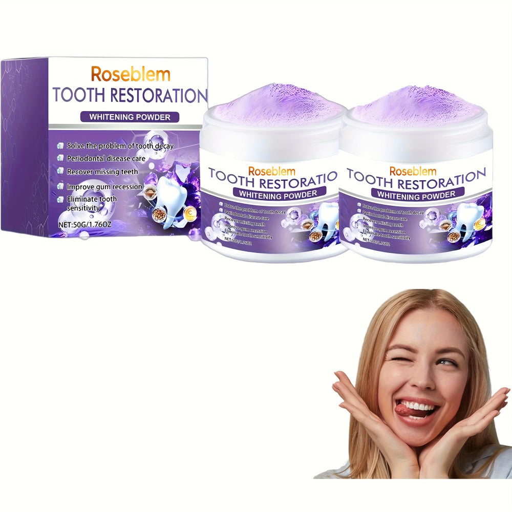 Tooth Repair Mineral Powder with Natural Purple Coating – 2-Pack Remineralizing Tooth Powder for Sensitive Teeth, Gum Protection, Fresh Breath & Daily Oral Care for Adults and Teen - product image