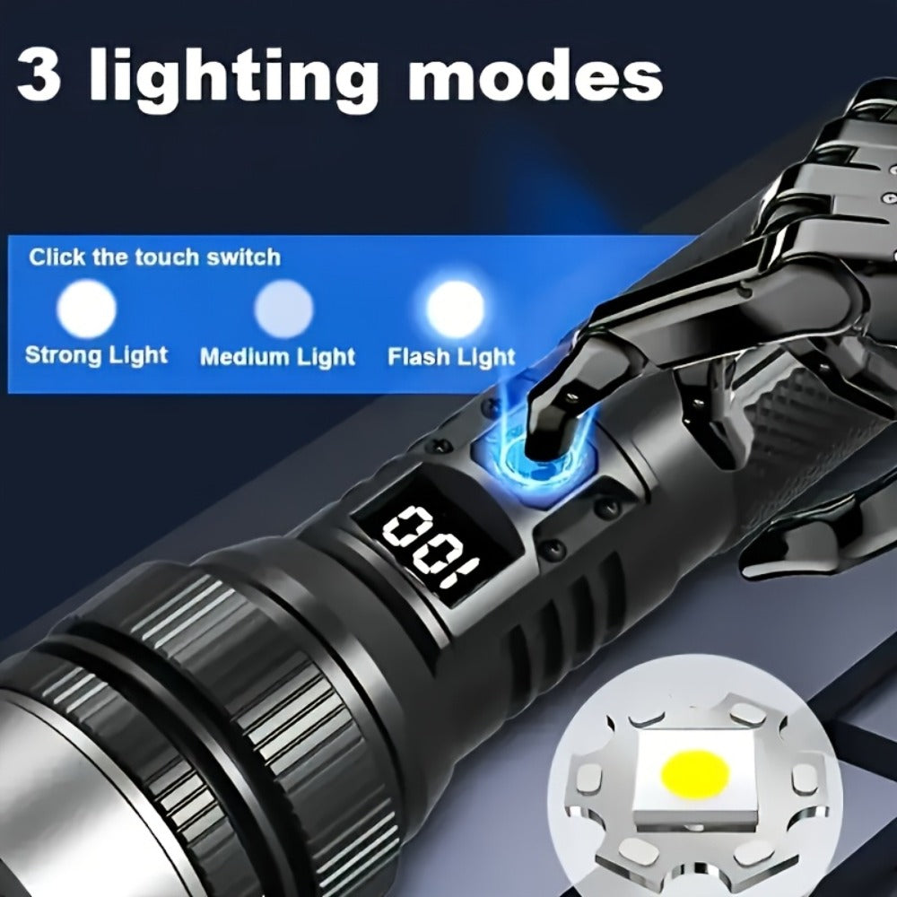 LED Flashlight Rechargeable 1000 Lumen – 2-Pack Super Bright Tactical Flashlight with Digital Display, Camping Fishing Hunting Emergency Lighting, Gift Box Included, Father's Day G - product image 10
