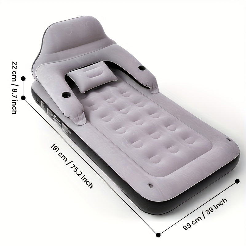 Inflatable Air Mattress with Backrest Pillow & Built-in Pump, Self-Inflating Portable Camping Bed for Outdoor Hiking Travel, Double Size Guest Bed for Home Floor Sleeping - product image 11