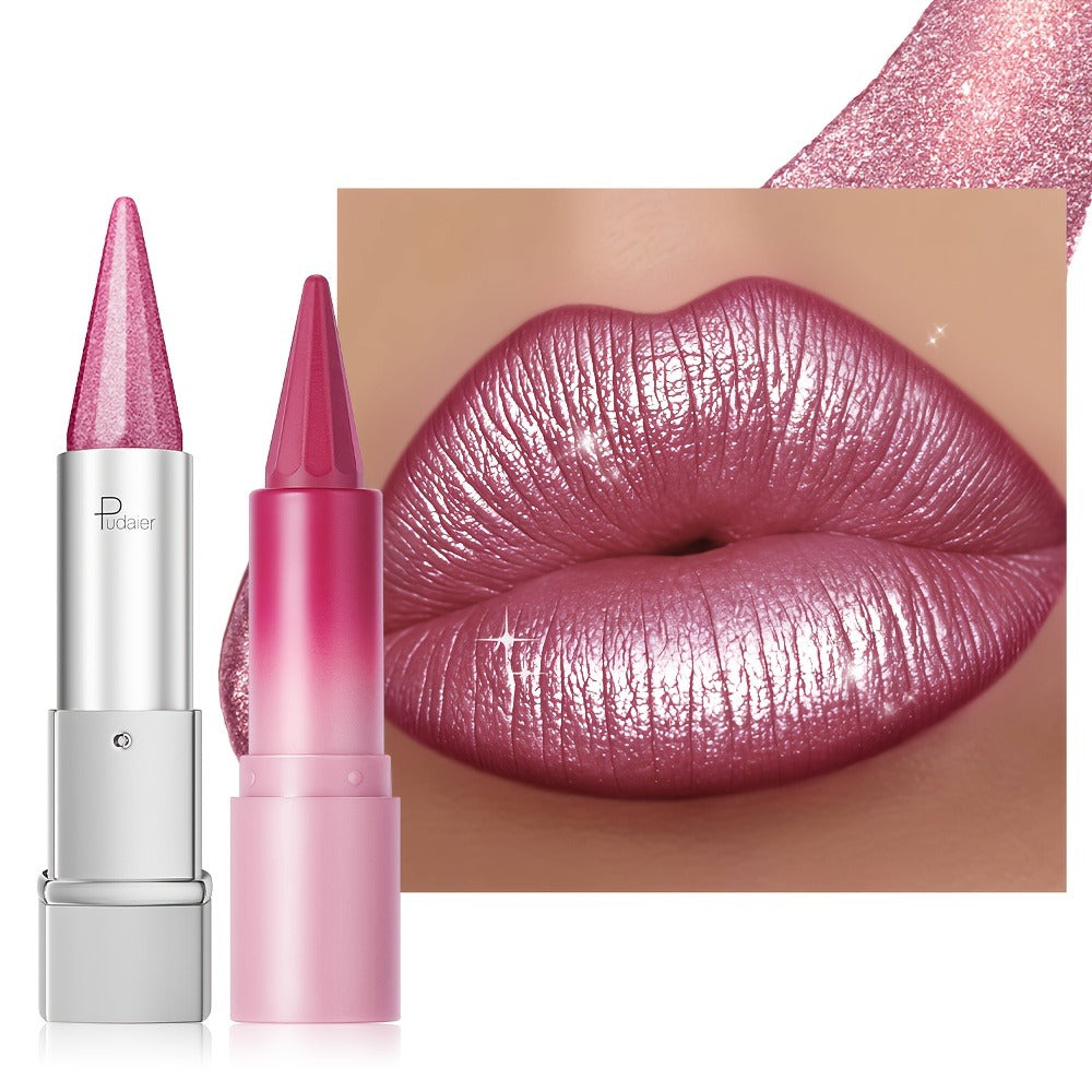 Lipstick Set 2pcs for Women — Highly Pigmented Waterproof Matte & Metallic Shimmer Lip Color Combo with Pointed-Tip Precision, Long-Lasting Full Coverage Beauty Gift - product image 8