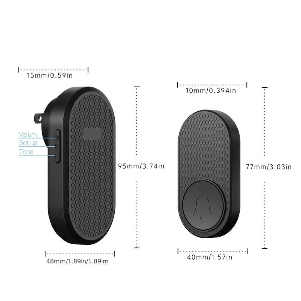 Wireless Doorbell Battery Powered – 33 Melodies, 4 Volume Levels, 1000-Foot Range, Durable Plug-In Receiver, Easy Install, for Home, Apartment, Office & Commercial Use (Enhanced Ed - product image 4