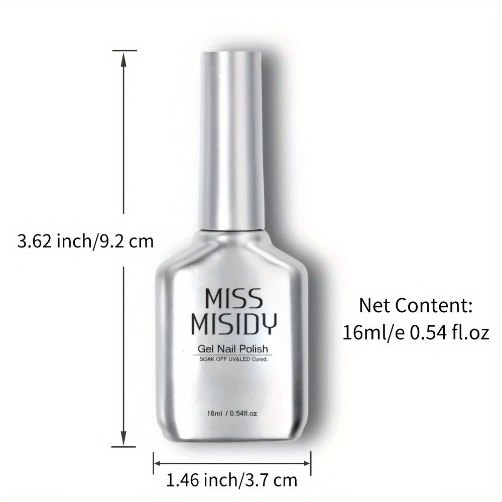Odorless Gel Nail Polish Black & White 0.54oz MISS MISIDY Soak-Off UV LED Durable High Gloss – Self-Leveling Easy Application for Salon & Home Manicure Pedicure, Classic Minimalist - product image 6