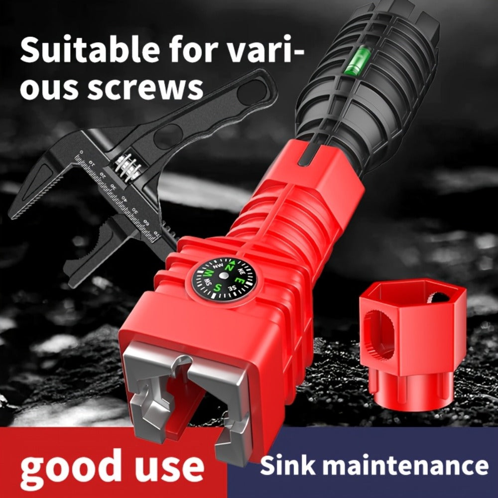 Sink Wrench Kit 18-in-1 Plumbing Tool Set - Universal Faucet Basin Wrench for Tight Spaces, Non-Slip Ergonomic Handle, Pipeline Maintenance Tool for Kitchen, Bathroom & Emergency P - product image 5