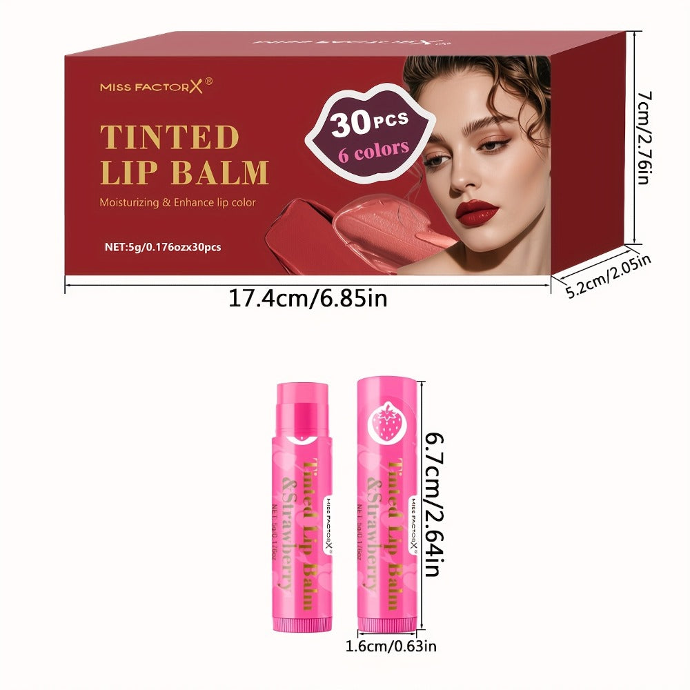 Tinted Lip Balm Set 30 Pieces Moisturizing Lip Gloss Gift Collection Hydrating Sheer Color Luminous Shiny Finish Bulk Lip Care Set for Women Daily Wear Birthday Holiday Bridal Gift - product image 6
