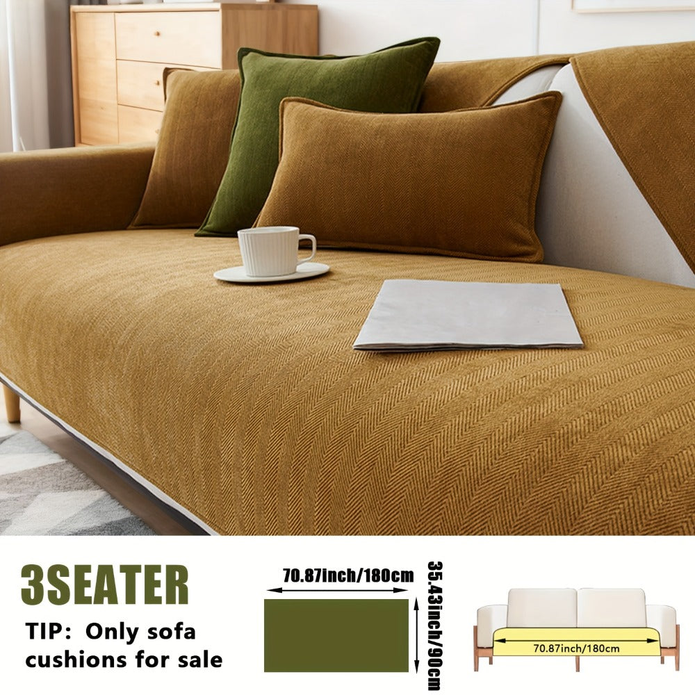 Chenille Ribbed Sofa Cover - Pet Friendly Non-Slip Machine Washable Soft Stretch Slipcover for 1-4 Seater Sectional Sofa Living Room Bedroom Office, 9 Colors - product image 43