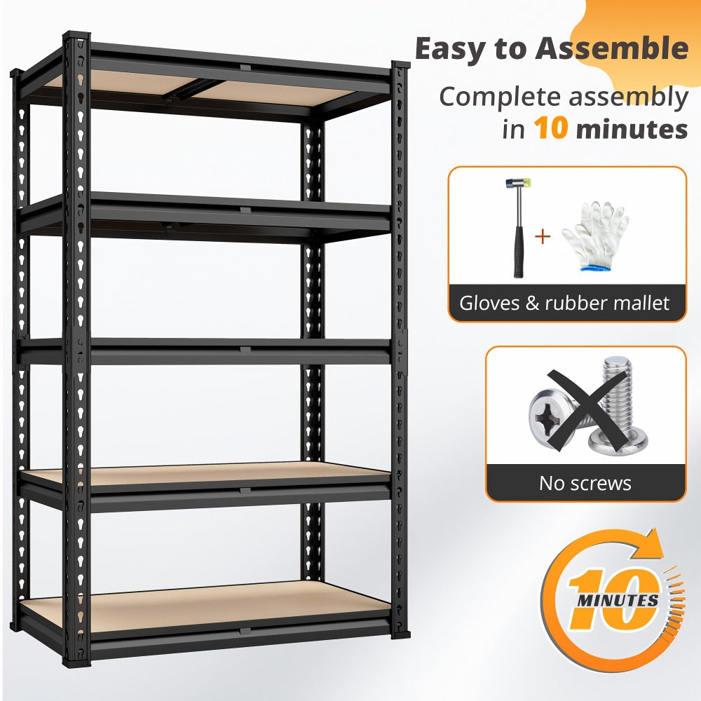Heavy Duty Garage Shelving Unit 5-Tier Metal Storage Shelf – 2000/2500 LBS Capacity Adjustable Steel Shelves for Garage, Basement & Warehouse | 60"/72" H Utility Rack for Kitchen,  - product image 8