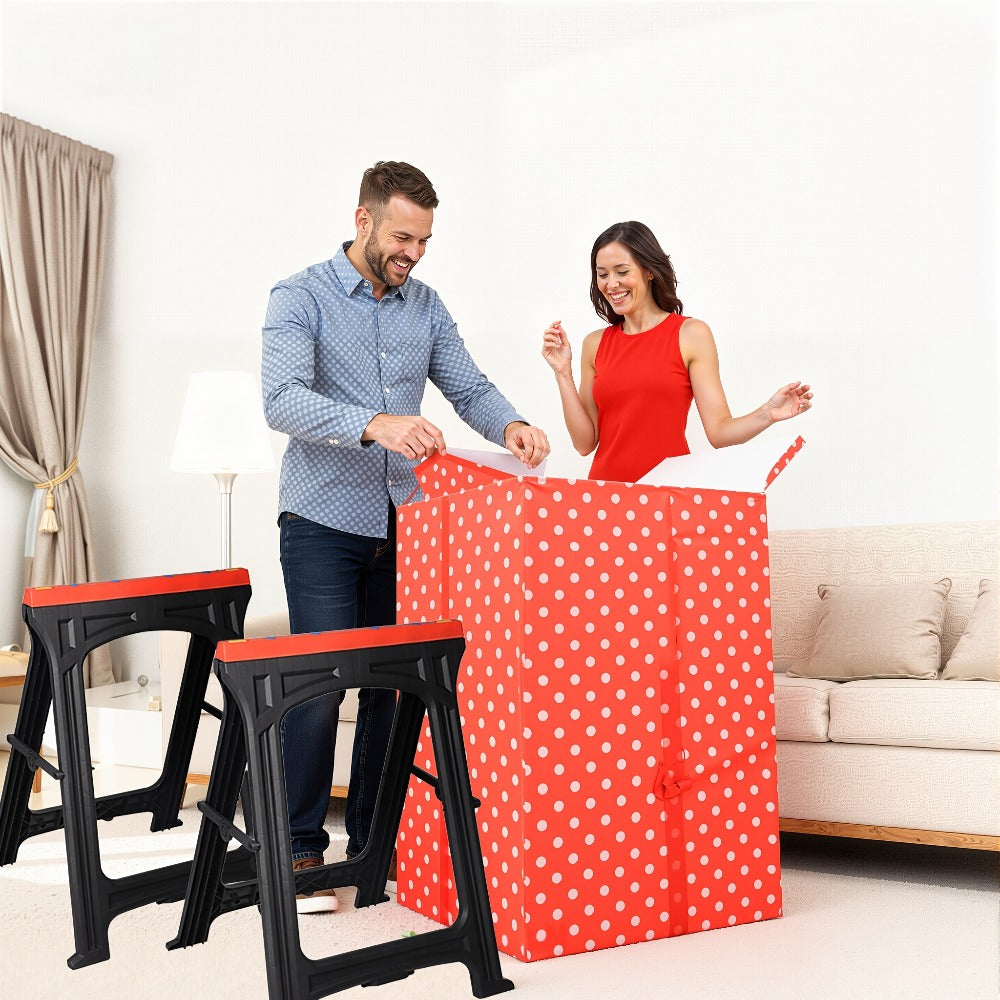 Folding Sawhorse 2 Pack Heavy Duty 700LBS Capacity Portable Work Support Horses Foldable Steel Saw Horse Set with Non-Slip Legs for Workshop Garage DIY Projects - product image 8