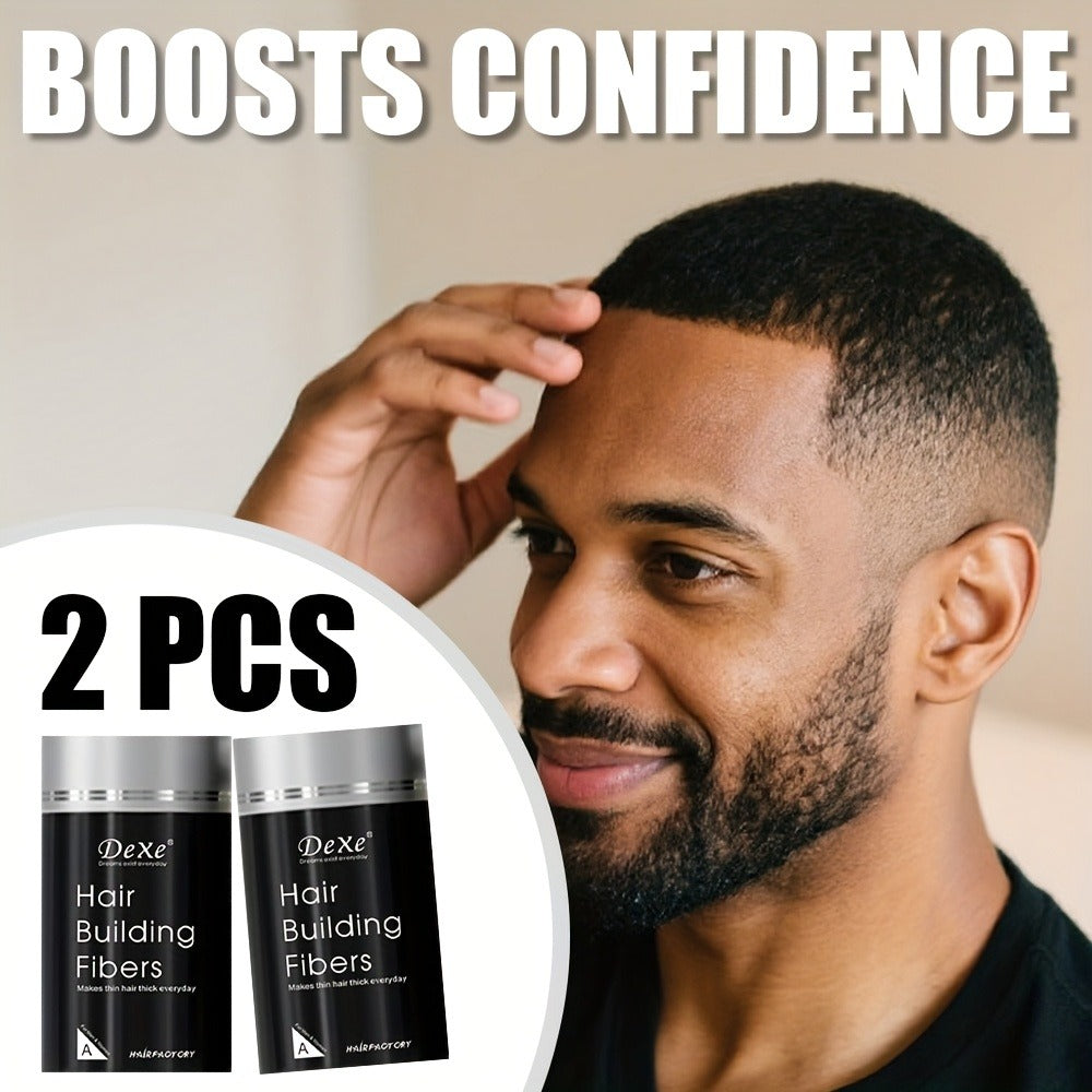 DeXe Hair Fiber Powder 2pcs x 22g — Natural Fine Thickening Fibers for Thinning Hair & Bald Spot Coverage, 1-Second Adhesion, Unisex for Men & Women, Black & Dark Brown - product image 10
