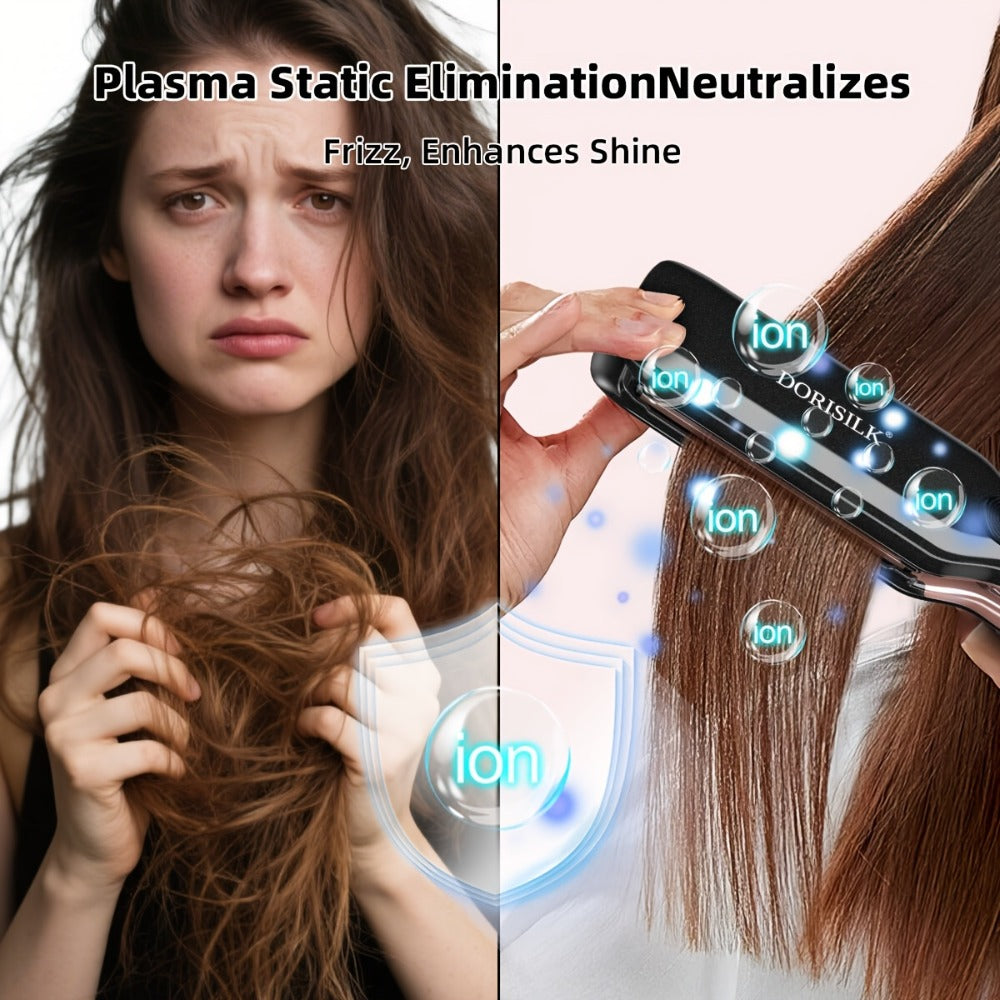 Plasma Ionic Hair Straightener Flat Iron 500°F with PTC Ceramic Oil Plates, LCD Display & 60-Min Auto Off — Frizz Control Professional Flat Iron for All Hair Types, 1" & 1.77" Plat - product image 7