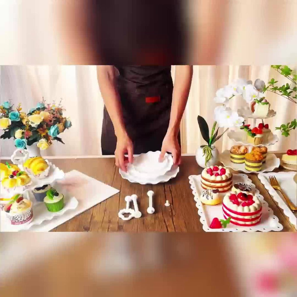 Tiered Cupcake Stand Set 10pcs - 3 Double Layer & 3 Triple Layer Dessert Stands + 4 Appetizer Trays for Birthday Wedding Party - product image 7