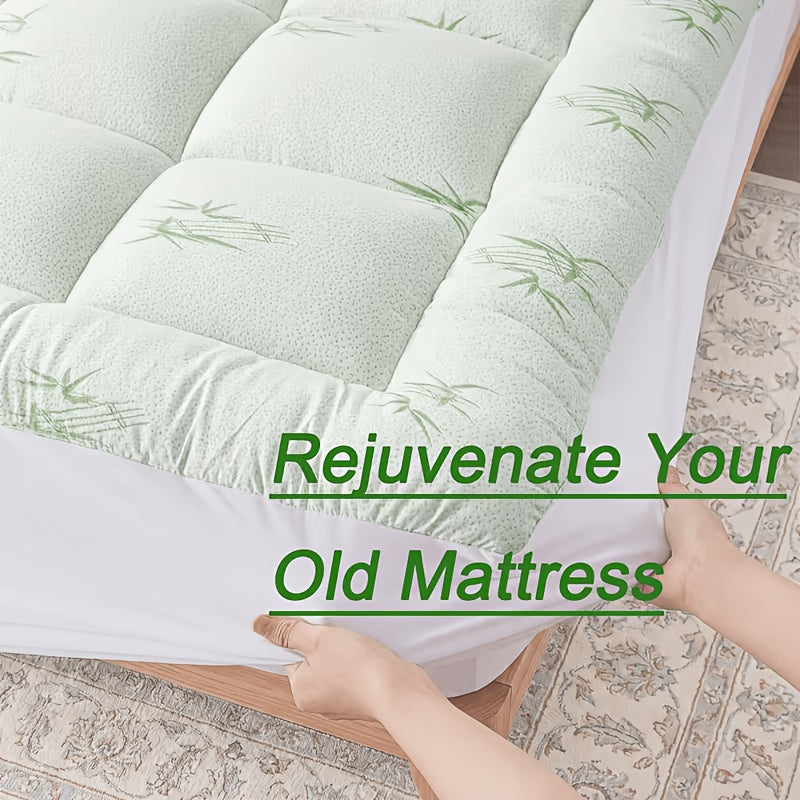 Mattress Topper Viscose Derived from Bamboo, Soft Mattress Topper Quilted Fitted Mattress Pad, Pillow Top Mattress Cover with Deep Pocket Up to 21 Inches - product image 7